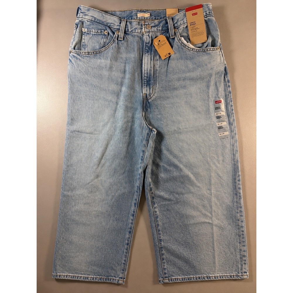 Levi's Cinch Baggy Jeans Womens 32x31 Light Wash High Rise Loose Straight Leg